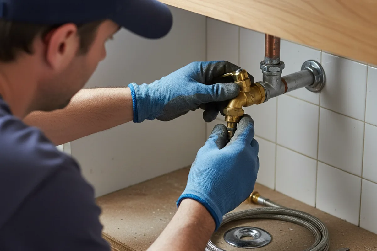 Shutoff valve and fitting work during Faucet and Fixture Repair in Stem